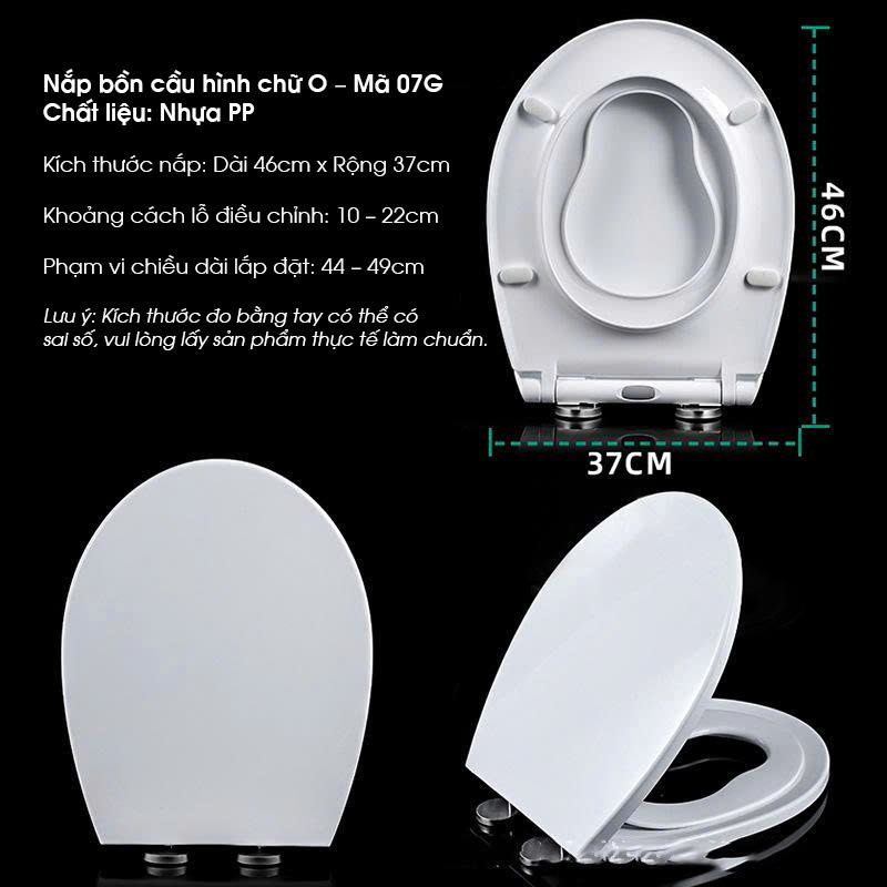 Nắp Bồn Cầu Hình Chữ O Nhựa PP Bền Đẹp Phù Hợp Mọi Gia Đình NBCTM011