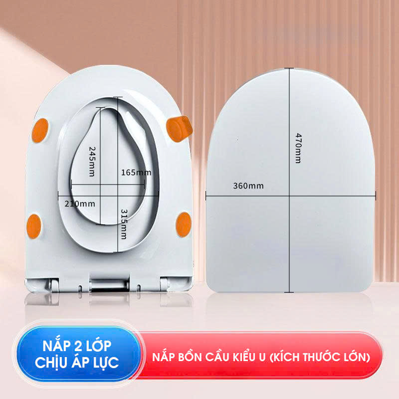 Nắp Bồn Cầu Nhựa PP Nguyên Sinh Cao Cấp Mẫu Trắng Bóng Dễ Lau Chùi NBCTM012