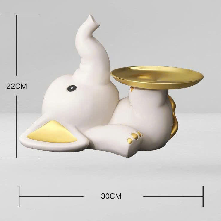 Tượng decor trang trí kết hợp bàn hình chú voi con ngộ nghĩnh dễ thương 027