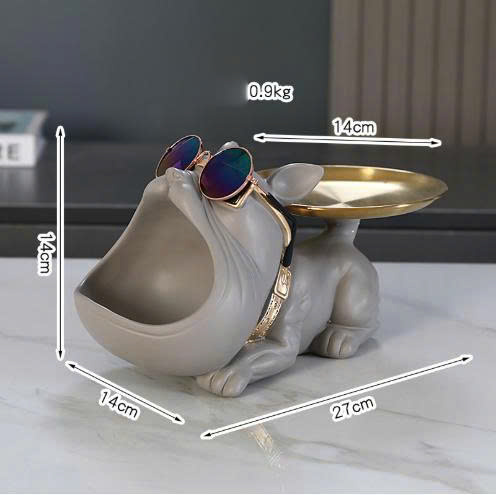 Hộp đựng đồ decor trang trí hình chó Bulldog Pháp cao cấp 038
