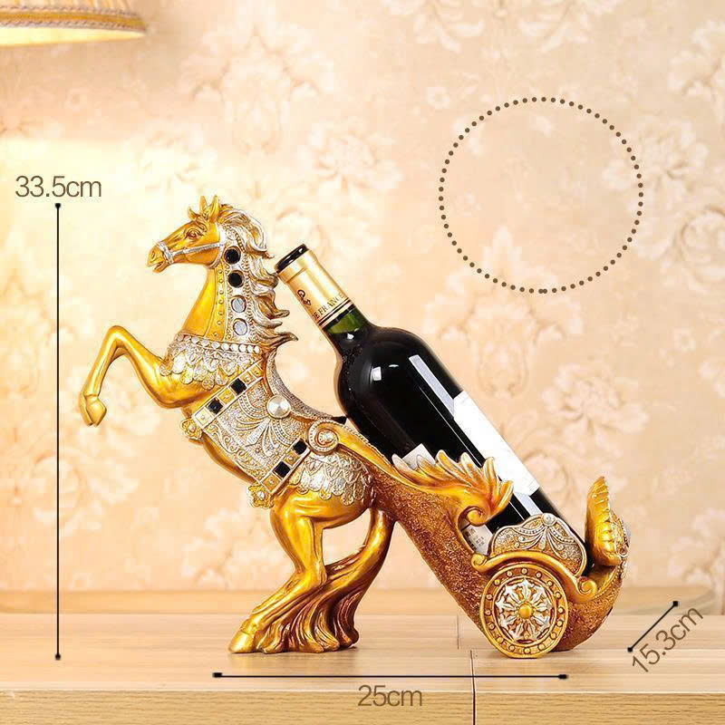 Kệ để rượu decor trang trí ngựa kéo xe sang trọng đẳng cấp lịch lãm 045
