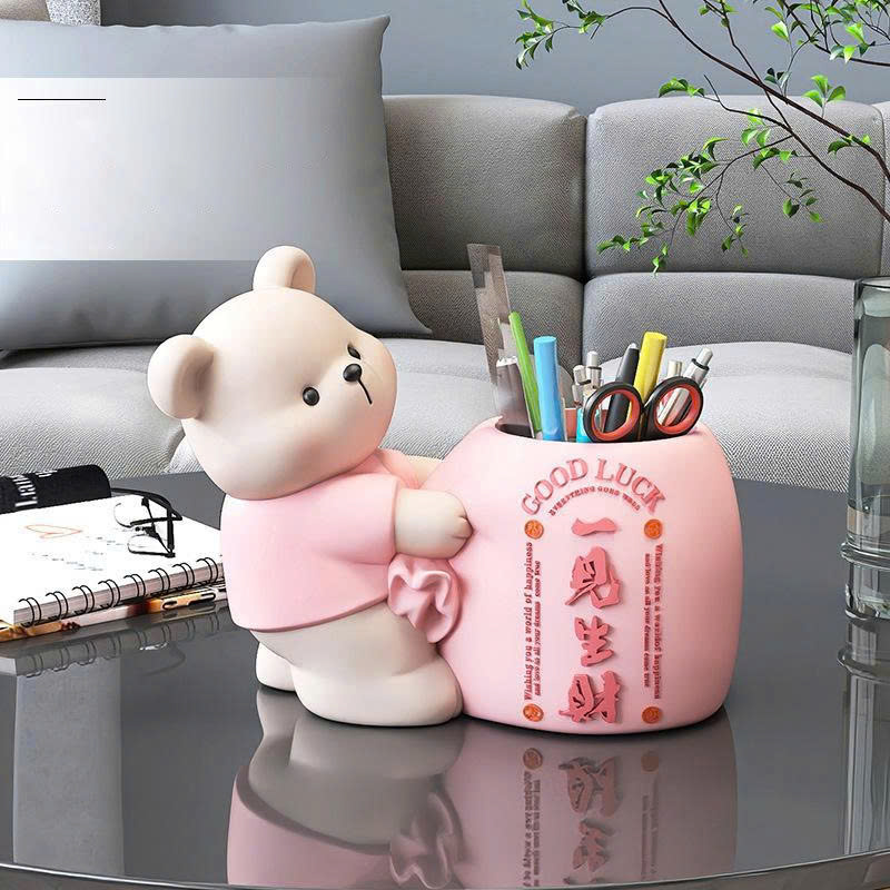 Tượng gấu decor trang trí kết hợp hộp đựng đa năng cao cấp 050