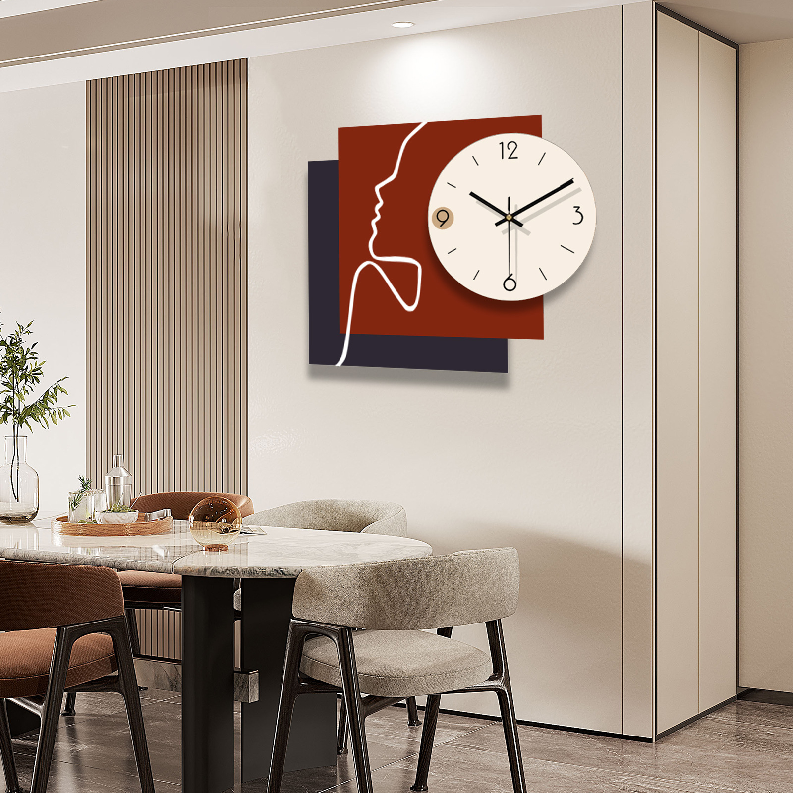 Đồng hồ treo tường phong cách tối giản sang trọng DH375