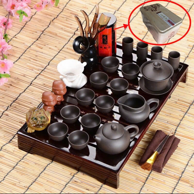 Bộ bàn trà gỗ mini 43x26x6cm cao cấp 0074