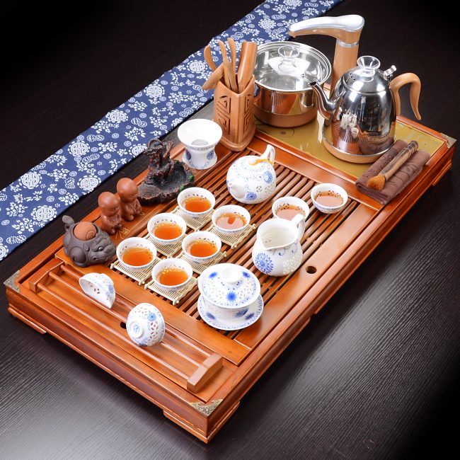 bàn trà điện thông mình bằng gỗ
