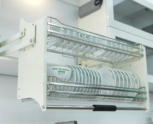 Kệ chén 2 tầng nâng hạ âm trong tủ bếp trên