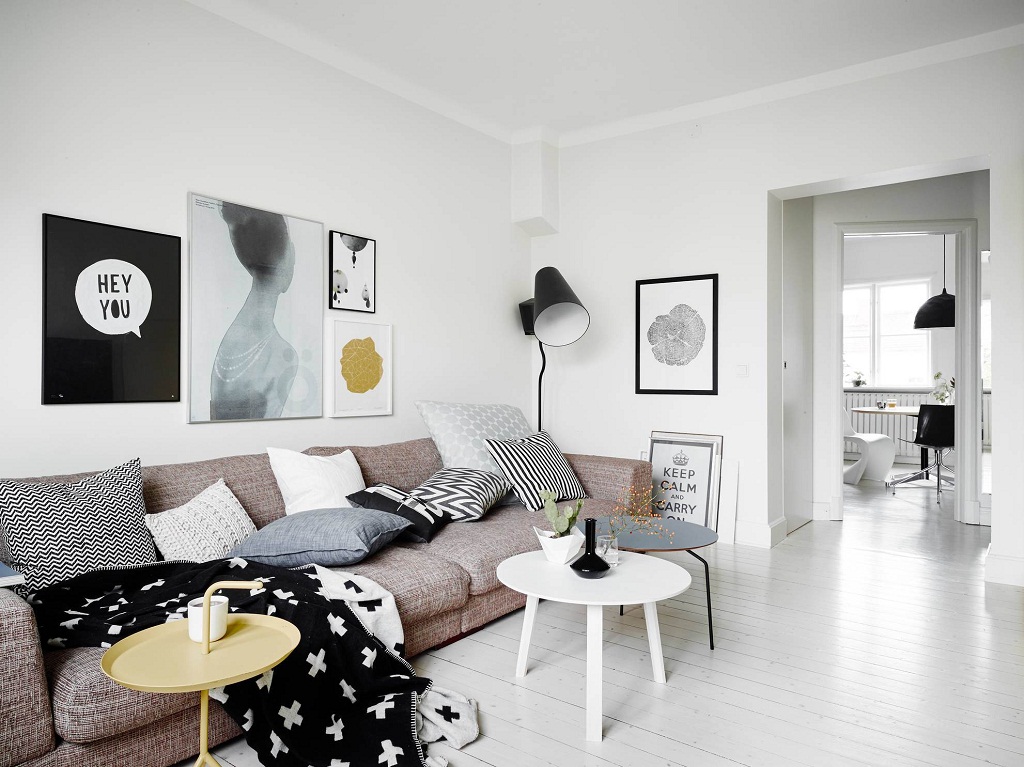 Trang hoàng không gian nhà với gam màu trắng
