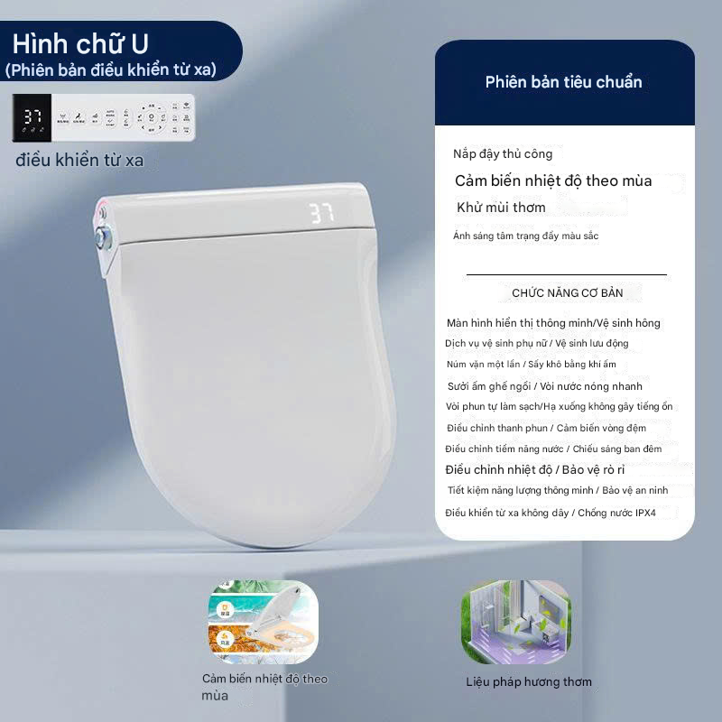 Nắp Bồn Cầu Thông Minh Khử Mùi và Điều Khiển Từ Xa NBCTM003