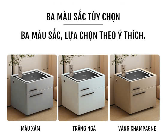 Tủ đầu giường thông minh đa chức năng hiện đại để phòng ngủ TĐG003