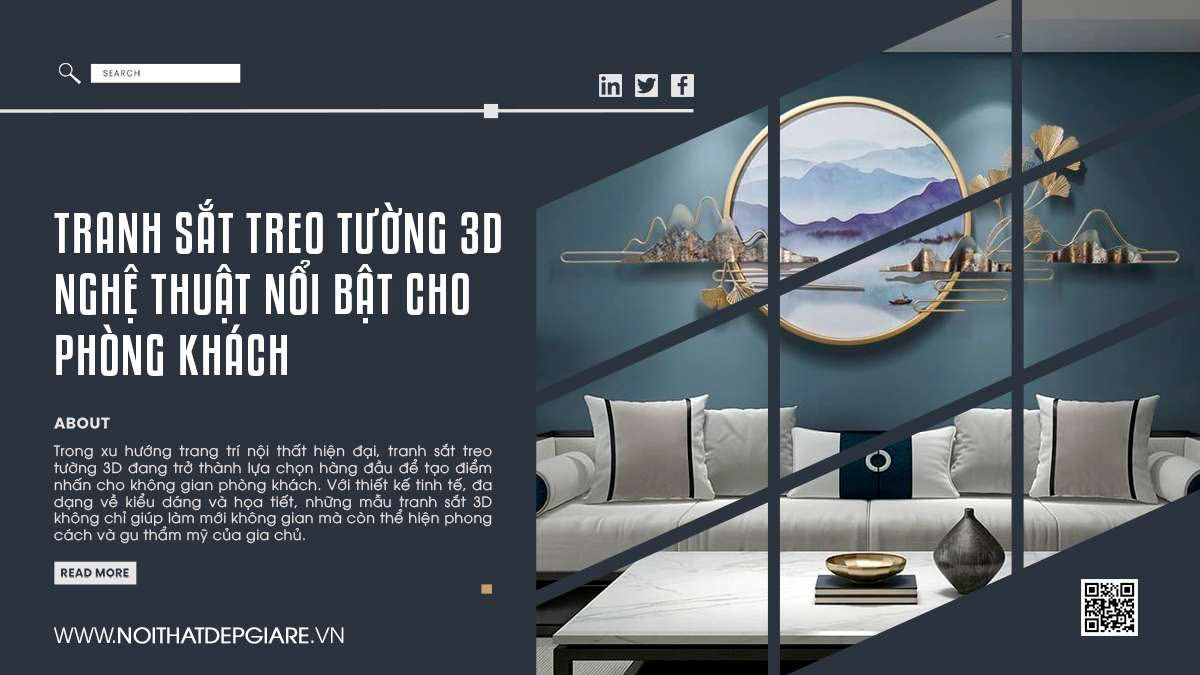 Tranh Sắt Treo Tường 3D – Nghệ Thuật Nổi Bật Cho Phòng Khách
