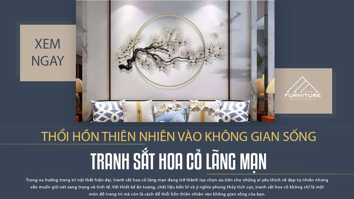 Thổi Hồn Thiên Nhiên Vào Không Gian Sống – Tranh Sắt Hoa Cỏ Lãng Mạn