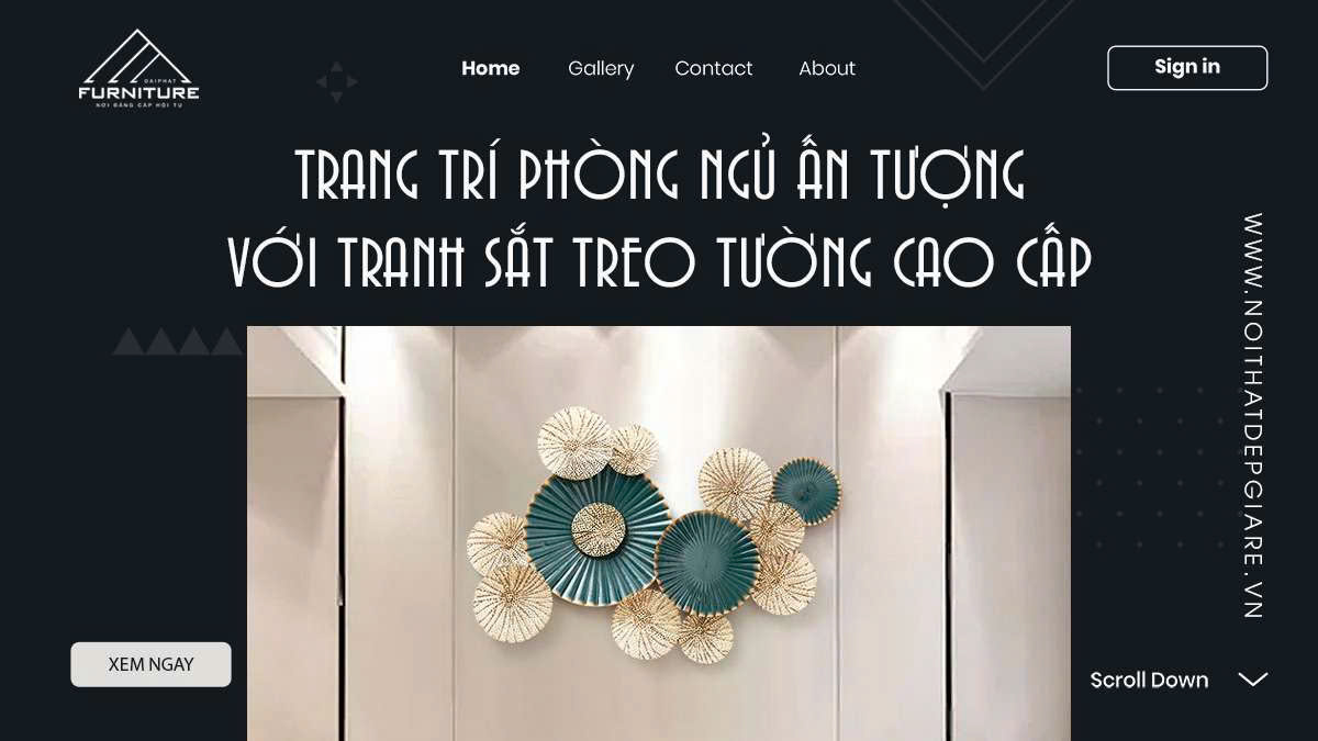 Trang Trí Phòng Ngủ Ấn Tượng Với Tranh Sắt Treo Tường Cao Cấp