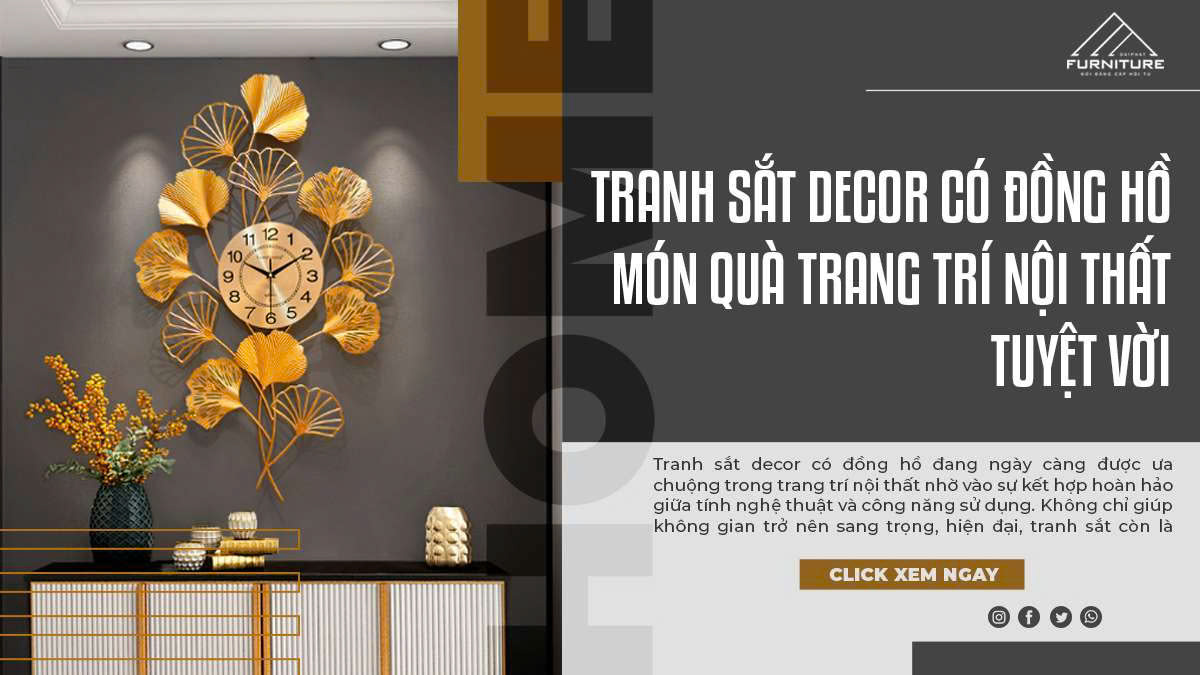 Tranh Sắt Decor Có Đồng Hồ – Món Quà Trang Trí Nội Thất Tuyệt Vời