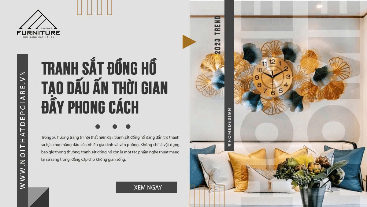 Tranh Sắt Đồng Hồ – Tạo Dấu Ấn Thời Gian Đầy Phong Cách