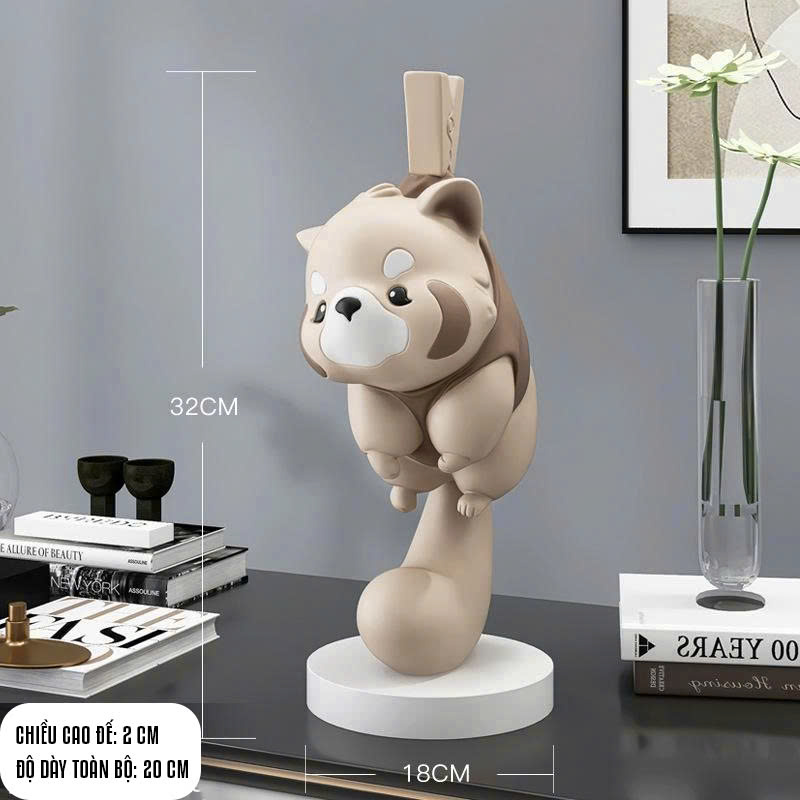 Tượng gấu mèo decor trang trí 013