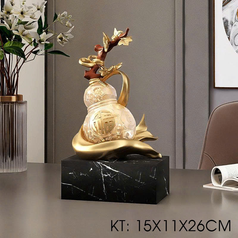 Bình hồ lô để bàn decor trang trí phong cách Trung Hoa 015