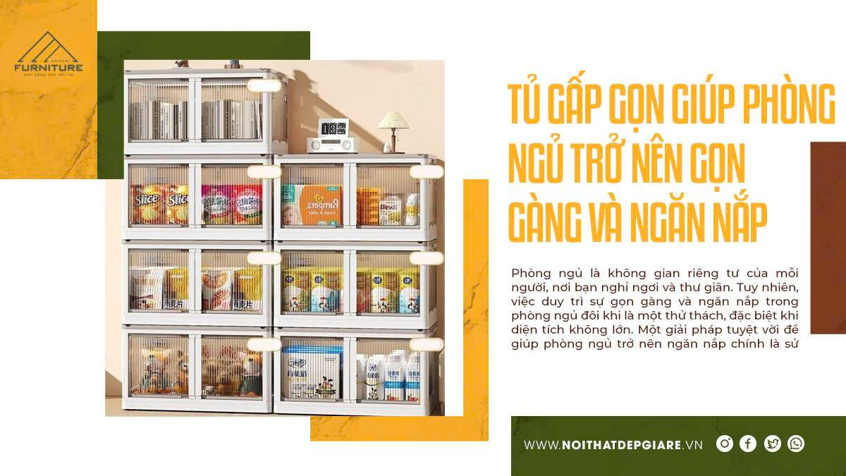 Tủ gấp gọn giúp phòng ngủ trở nên gọn gàng và ngăn nắp