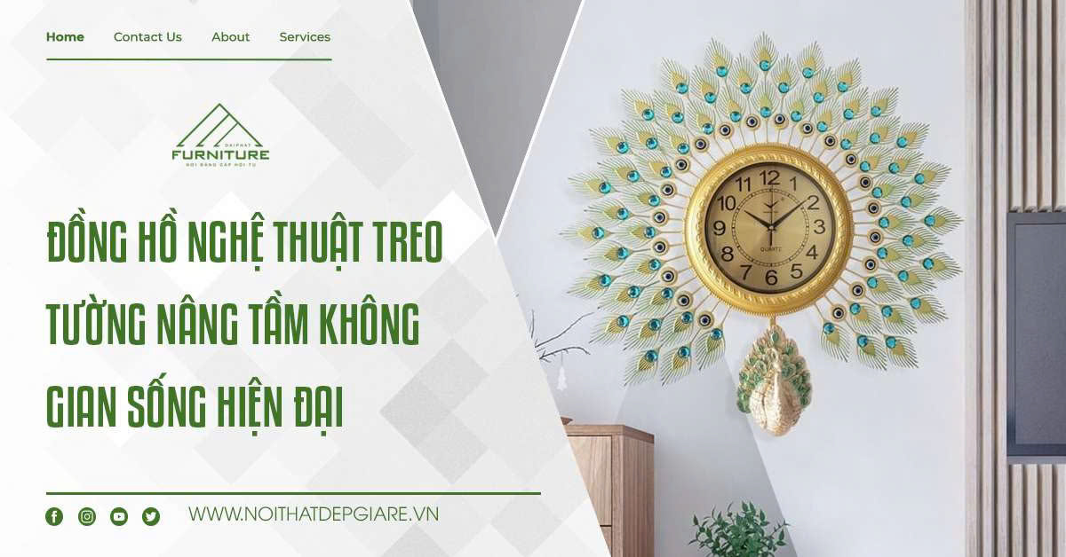 Đồng hồ nghệ thuật treo tường nâng tầm không gian sống hiện đại