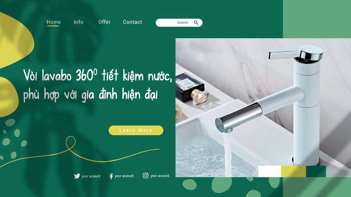 Vòi lavabo 360 tiết kiệm nước, phù hợp với gia đình hiện đại