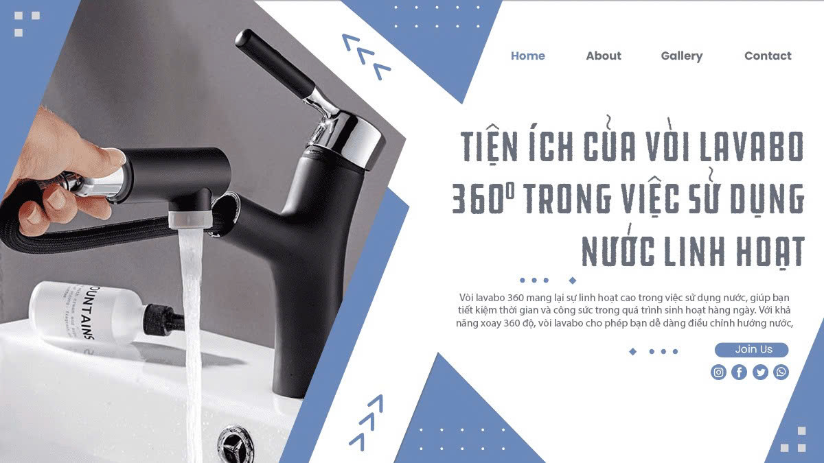Tiện ích của vòi lavabo 360 trong việc sử dụng nước linh hoạt