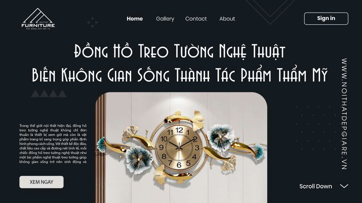 Đồng Hồ Treo Tường Nghệ Thuật Biến Không Gian Sống Thành Tác Phẩm Thẩm Mỹ