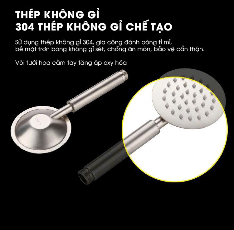 Vòi sen tắm nóng lạnh inox 304 cao cấp 090