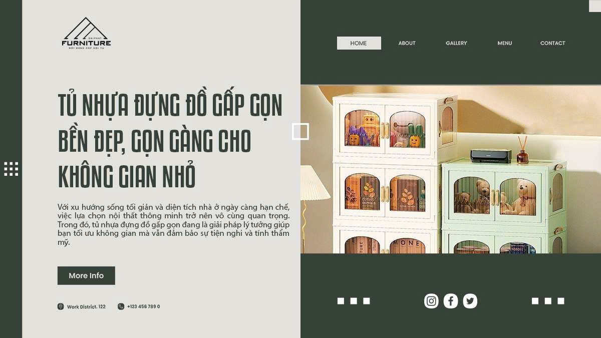 Tủ nhựa đựng đồ gấp gọn bền đẹp, gọn gàng cho không gian nhỏ