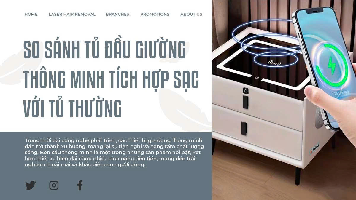 So sánh tủ đầu giường thông minh tích hợp sạc với tủ thường