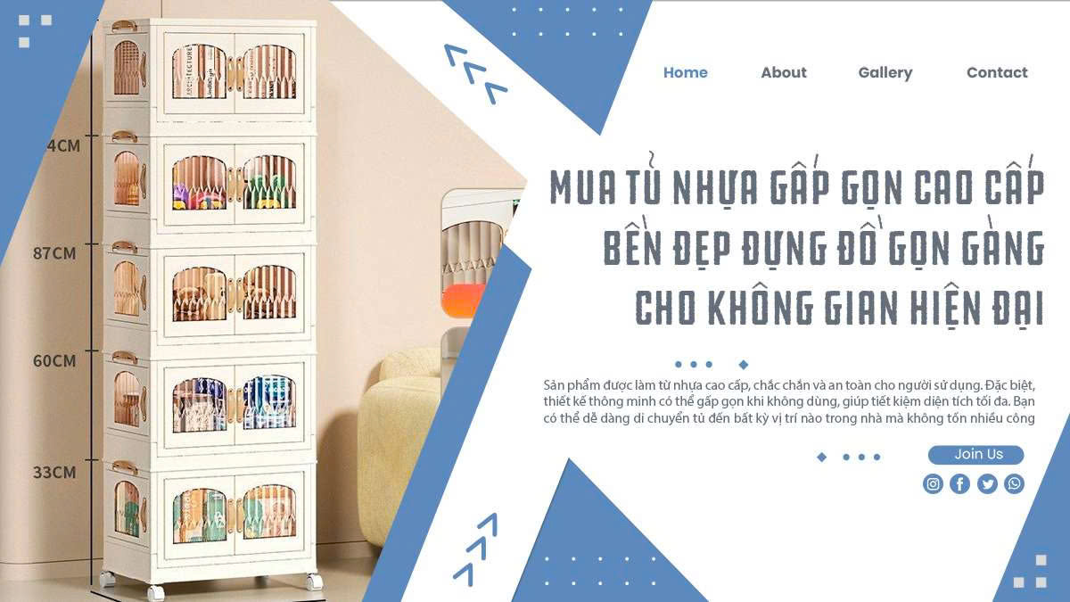 Mua tủ nhựa gấp gọn cao cấp bền đẹp đựng đồ gọn gàng cho không gian hiện đại