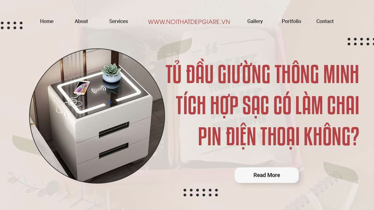 Tủ đầu giường thông minh tích hợp sạc có làm chai pin điện thoại không?