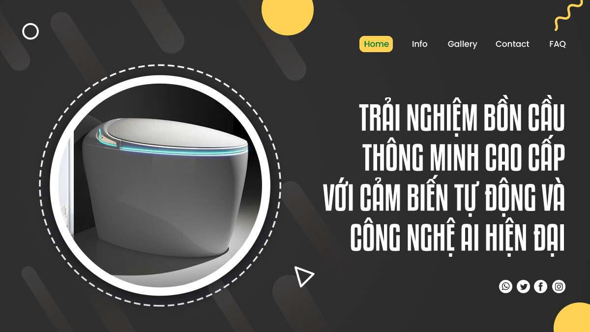 Trải nghiệm bồn cầu thông minh cao cấp với cảm biến tự động và công nghệ AI hiện đại