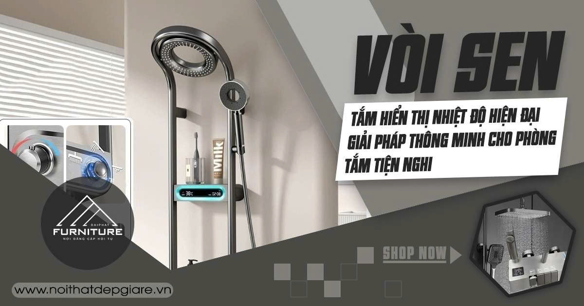 Vòi sen tắm hiển thị nhiệt độ hiện đại – Giải pháp thông minh cho phòng tắm tiện nghi