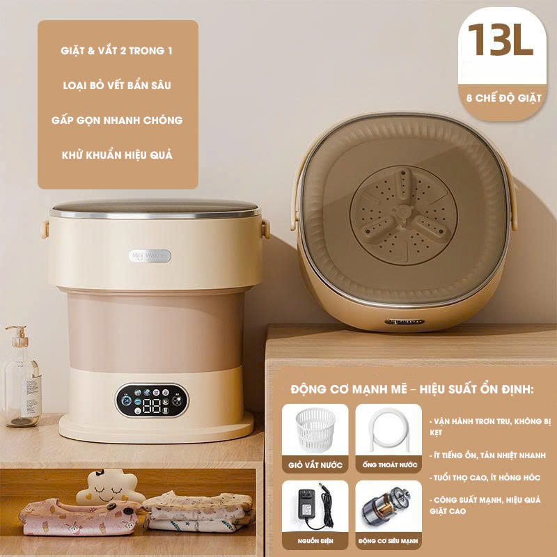 Máy giặt gấp đa năng dùng để giặt đồ lót, tất, quần áo trẻ em MG001