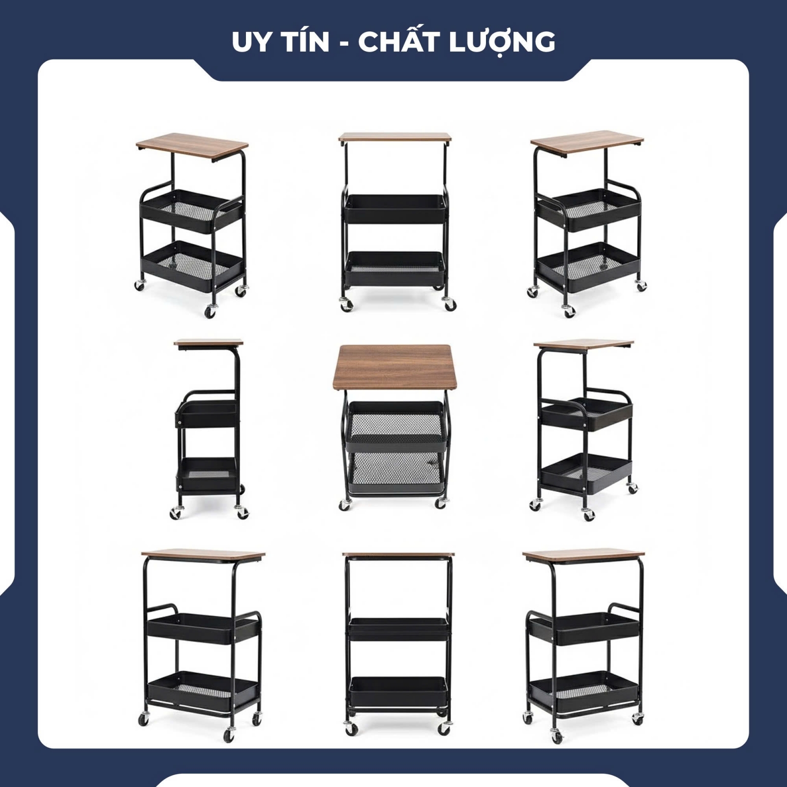 Kệ đựng chén bát gia vị dụng cụ nhà bếp đa năng có bánh xe NBSP009