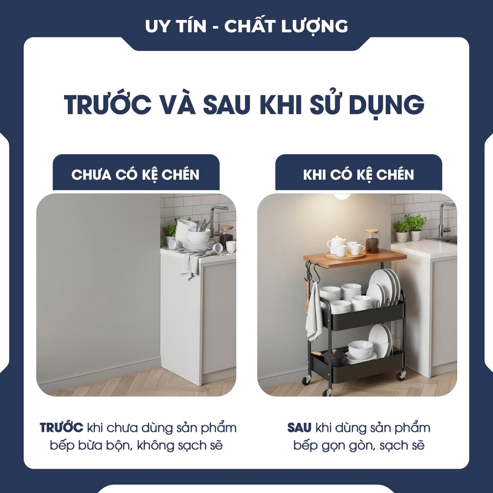 Kệ đa năng dụng cụ nhà bếp đa năng có bánh xe NBSP009