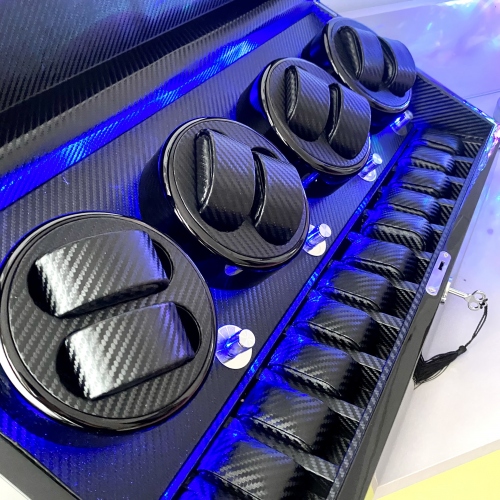 0191 Hộp đựng đồng hồ cơ 8 xoay 12 cố định có đèn led