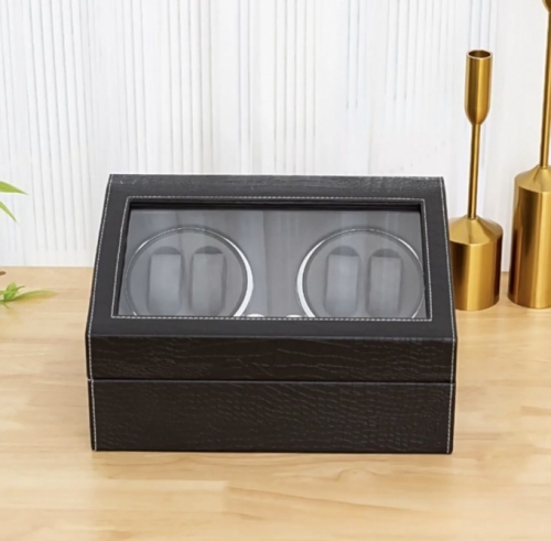 0192 Hộp đựng đồng hồ xoay 4 xoay 6 cố định giả da cá sấu