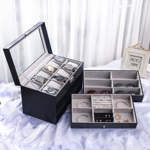 0201 Hộp đựng đồng hồ trang sức mắt kính 3 tầng