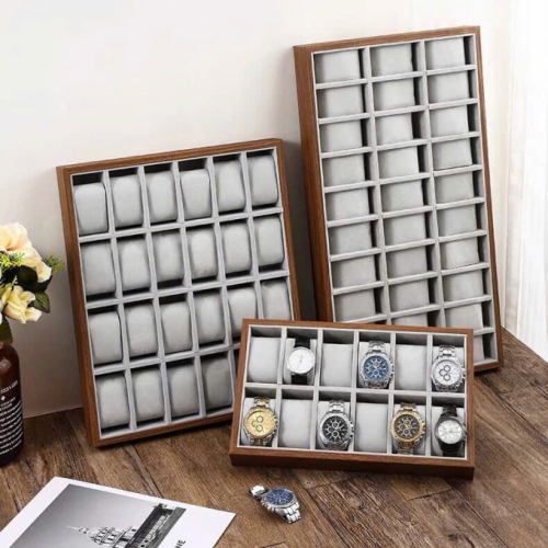 0218 Hộp đựng đồng hồ 30 ngăn gỗ óc chó cao cấp