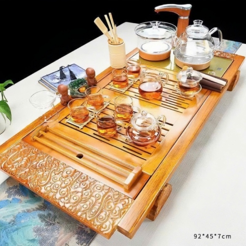 Bộ bàn trà gỗ điện đa năng gỗ quý Yixing 0026
