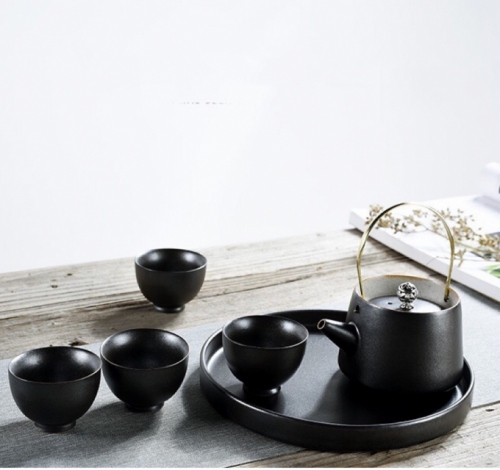 Bộ khay ấm trà chum gốm sứ cao cấp 0112