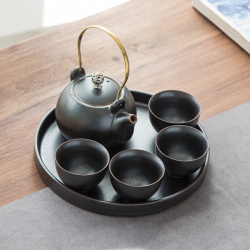 Bộ khay ấm trà chum gốm sứ cao cấp 0112