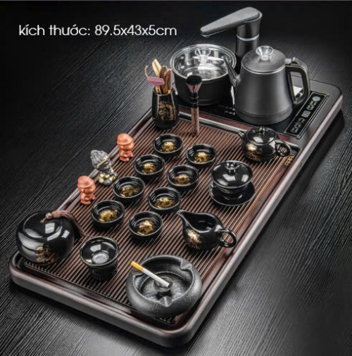 Bộ khay bàn trà điện thông minh phong cách tối giản 0132