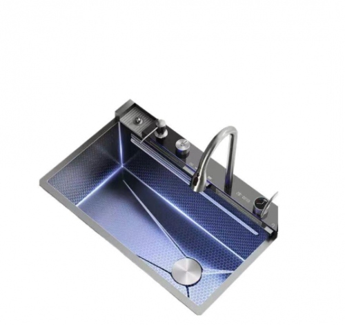 BRC009 - Bồn rửa chén thông minh màn hình kỹ thuật số thác nước thép không ghỉ