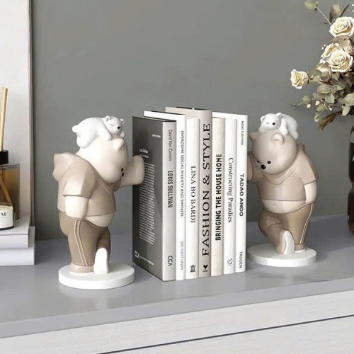 Cặp tượng decor trang trí gấu trắng dễ thương cao cấp 046