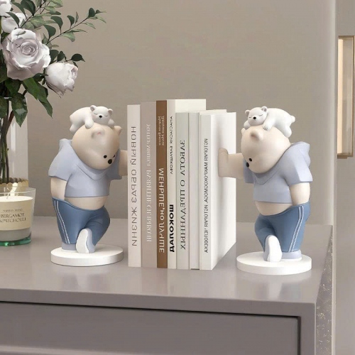 Cặp tượng decor trang trí gấu trắng dễ thương cao cấp 046