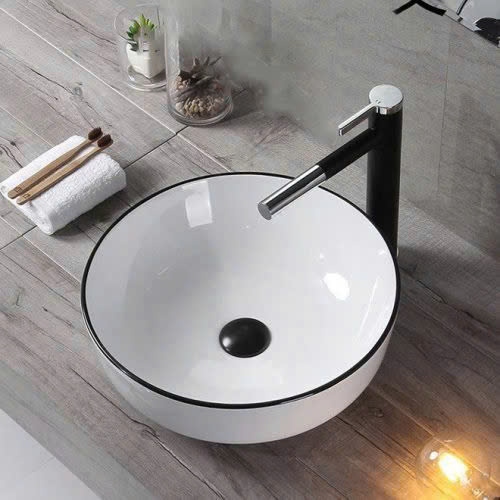 Chậu Rửa Mặt Lavabo Tròn Trắng Viền Tora Sanitary KT-LB32