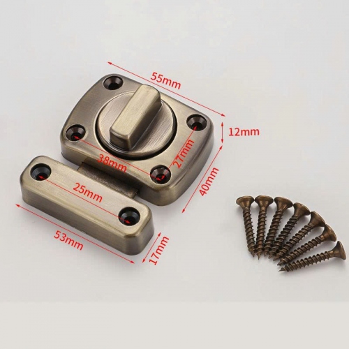Chốt Khóa Cửa Hợp Kim Kẽm Cao Cấp, Chốt Xoay An Toàn Cho Cửa Gỗ, Cửa Phòng Ngủ CC002