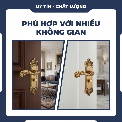 Chốt khóa cửa phong cách cổ điển sang trọng 018