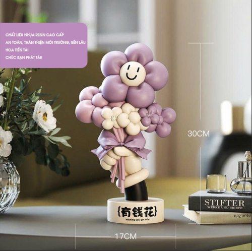 Đồ decor trang trí hình bó hoa mặt cười 006